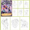 40 Page Kpop Demon Hunter Rumi Mira Zoey Children's and Adult Anime Character Drawing Practice Book Drawing Coloring Book-
