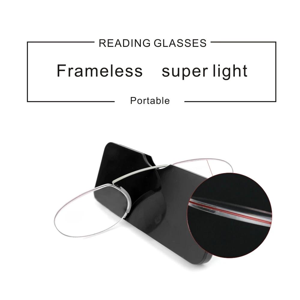 Foam Nose Reading Glasses Men With Case Women'S Clip On Nose Pads Mini  Portable Wallet Reader