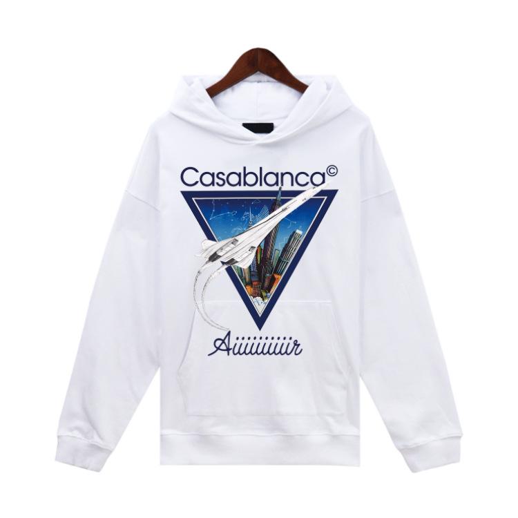Cross-border e-commerce supply autumn and winter new Casablanca Casablanca letter rainbow print hooded sweater S
