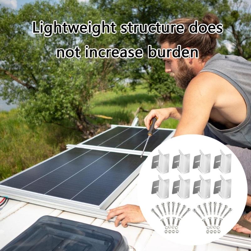 Multipurpose Sturdy Aluminum Alloy Solars Panel Brackets for Easy Installation on Campers Roofs and Boats Decks