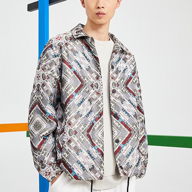 Li Ning Paris Fashion Week Autumn Winter Series Printed Jacket Men Jacket Yellow Gray AFDQ777-1