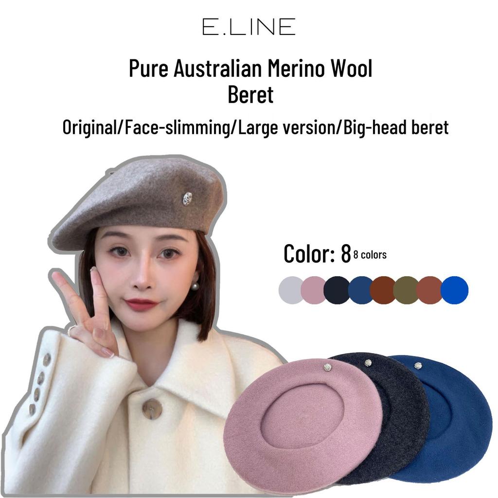 Women's High-Quality Wool Beret: Buttoned, Retro Style, Solid Color, Versatile Hat for Autumn and Winter
