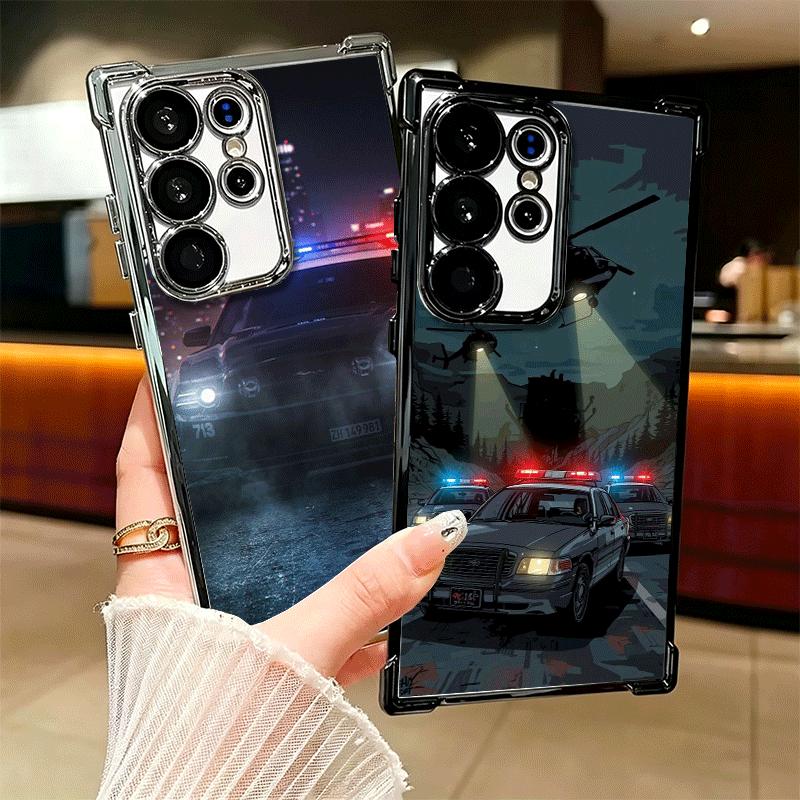 Police FBI ID Card Swat Soft Phone Case For Samsung Galaxy S26 Ultra S25 Edge S24 FE S23 Plus S22 S21 + S20 Plating Anti-Fall Fu