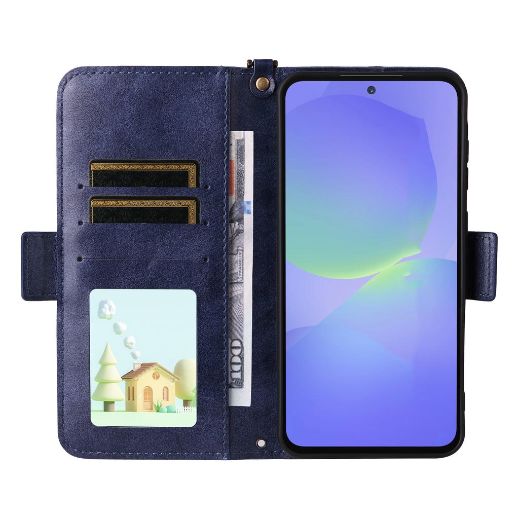 Pro Samsung Galaxy A25 5G (Globální) (161.0mm) Kožené pouzdro Magnetické zavírání Peněženka Stojánek Kryt na telefon s popruhem přes tělo