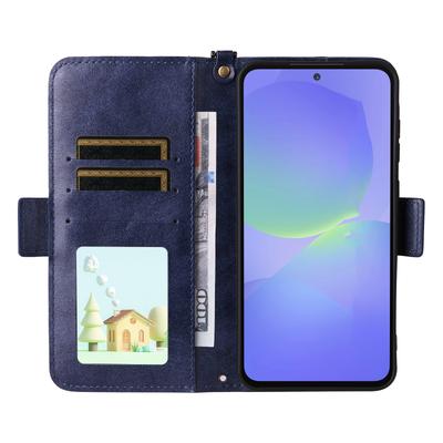 For Samsung Galaxy A25 5G (Global) (161.0mm) Leather Case Magnetic Closure Wallet Stand Phone Cover with Crossbody Strap