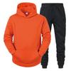 Autumn and winter men's hooded pullover sweater set casual sports hoodie sweater trousers two-piece set