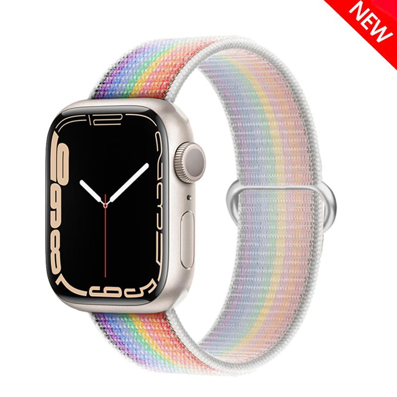 2pcs Straps For Apple Watch Band 44mm 40mm 45mm 46mm 42mm 49mm 41mm Nylon Loop Bracelet iwatch Series 10 9 8 7 6 5 3 se ultra 2