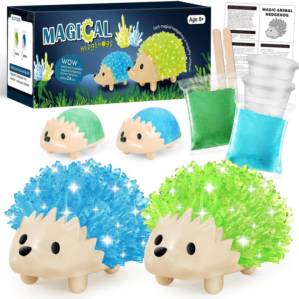sdaymol Crystal Growing Kit for Kids 2 Colors Grow from a Hedgehog Science Experiment Kids Crystal Science Kit for Teens STEM Gift for Boys Girls - &
