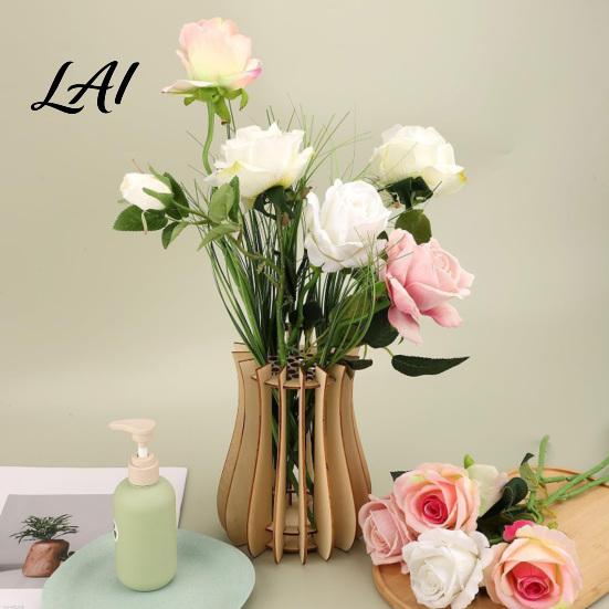Elegant Desktop Flower Stand Wooden Puzzle Vase Arrangement Display for Placing Flowers & Decorative Artificial Flowers Suitable Decorating