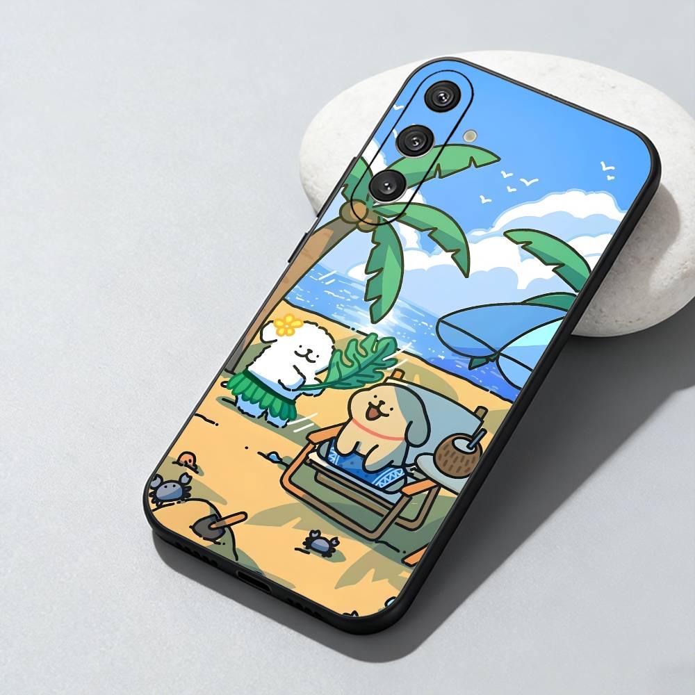 Cartoon Line M-Maltese Dogs  Phone Case For Samsung Galaxy A73,A72,A71,A70,A52,A51 Others Soft Black Cover