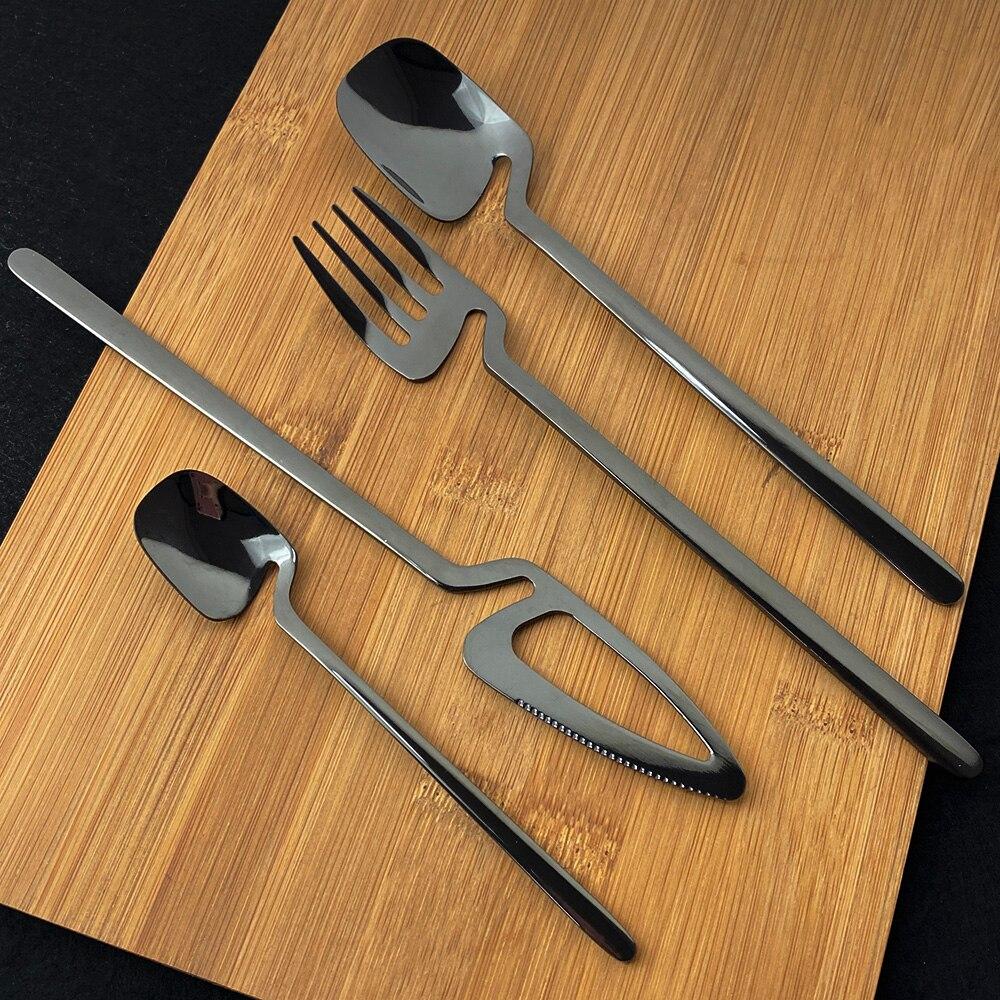 Sada 16 ks jídelního nádobí 18/10 Nerezová ocel Zrcadlo Stříbrná sada příborů Párty nůž na večeři Vidlička Lžíce Sada nádobí Drop Shipping