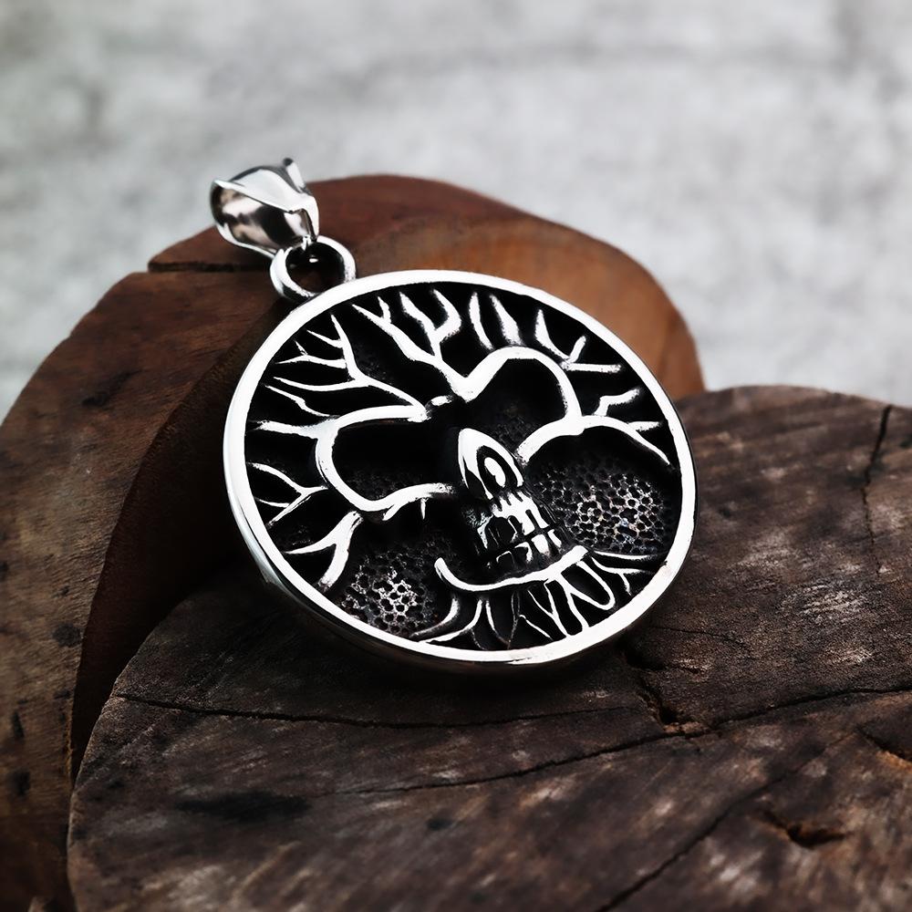 

Vintage Stainless Steel Tree of Life Punk Necklace Single Sided Pendant for Women Men