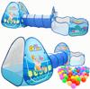 Ocean Adventure Kids Tent Set - Indoor Playhouse & Crawling Tunnel with Foldable Basketball and Ball Pit