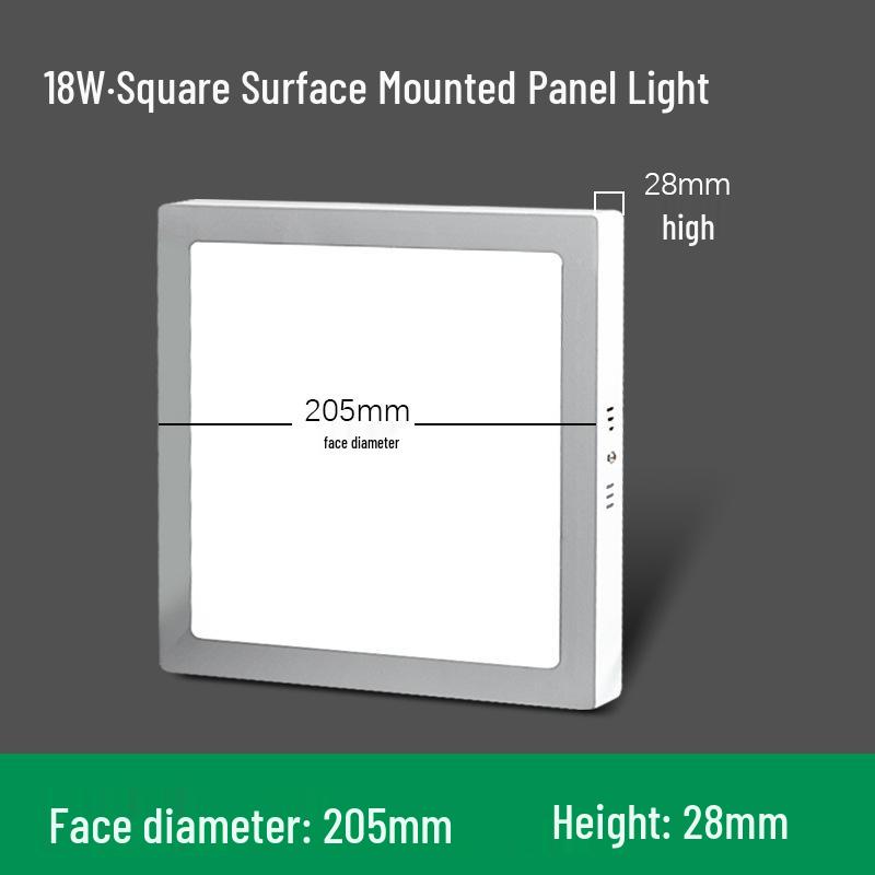 Surface Mounted LED Panel Light: Square & Round Flat Design for Kitchen, Bathroom, Aisle, Corridor, and Balcony - Ultra-Thin Downlight