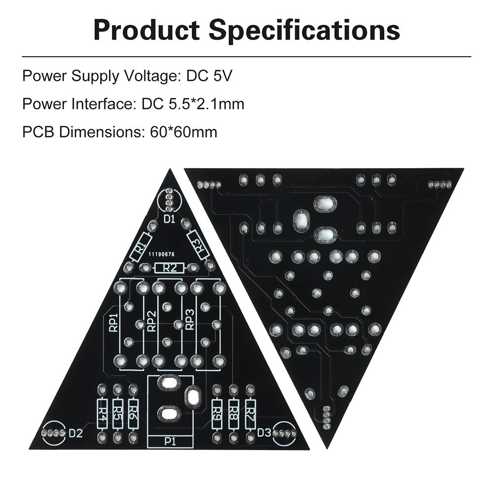 DC 5V LED Display Module Sliding Resistor RGB Dimmable LED Adjustable Color and Brightness DIY Soldering Practice Kit