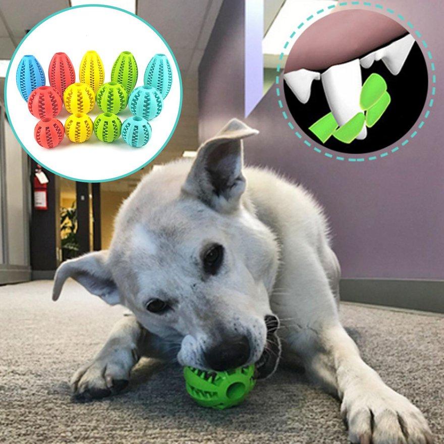 GGHH Rubber Pet Dog Elastic Teeth Ball Dog Chew Toys Tooth Cleaning