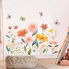 Cartoon Aesthetic Rustic Floral Butterfly Wall Stickers, Cute Girly Self-Adhesive Decor for Room Decoration