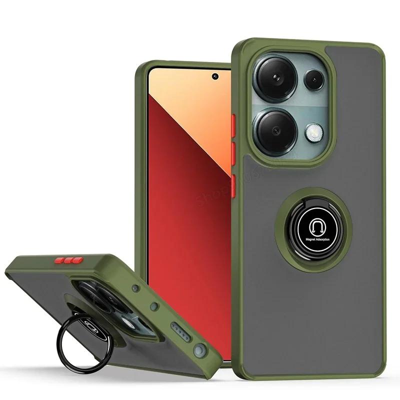 Magnetic Matte Ring Holder Case for Redmi Xiaomi 14T 12T Note 12 13 Ultra  Pro Plus 14 13C 14C X6 4 5G  Deluxe Shockproof Cover
