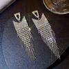 Elegant Tassel Long Earrings: European & American Fashion, High-End Prom & Evening Goddess Style.