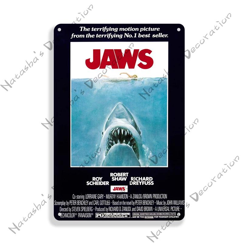 Film Jurassic Park Metallplåtskylt E.T. Metallskyltar Affisch JAWS Vintageaffisch Gammal Dekorativ Plåt Metallplatta Väggplatta
