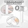2-in-1 Pet Hair Dryer with Slicker Brush Overheating Protection 3 Blowing Modes Low Noise Dog Grooming Blower with Comb Brush
