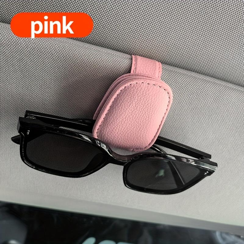 1pc Universal Car Sun Visor Glasses Clip | PU Material, Auto Eyeglasses Holder, Vehicle Interior Accessories, Eyewear Storage Bracket