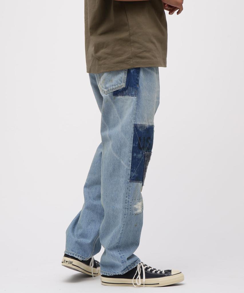 AVIREX RESTORE COLLECTION DENIM PANTS "REPAIR CUSTOM" denim pants repair custom men's M 369 wash used 783-5211004