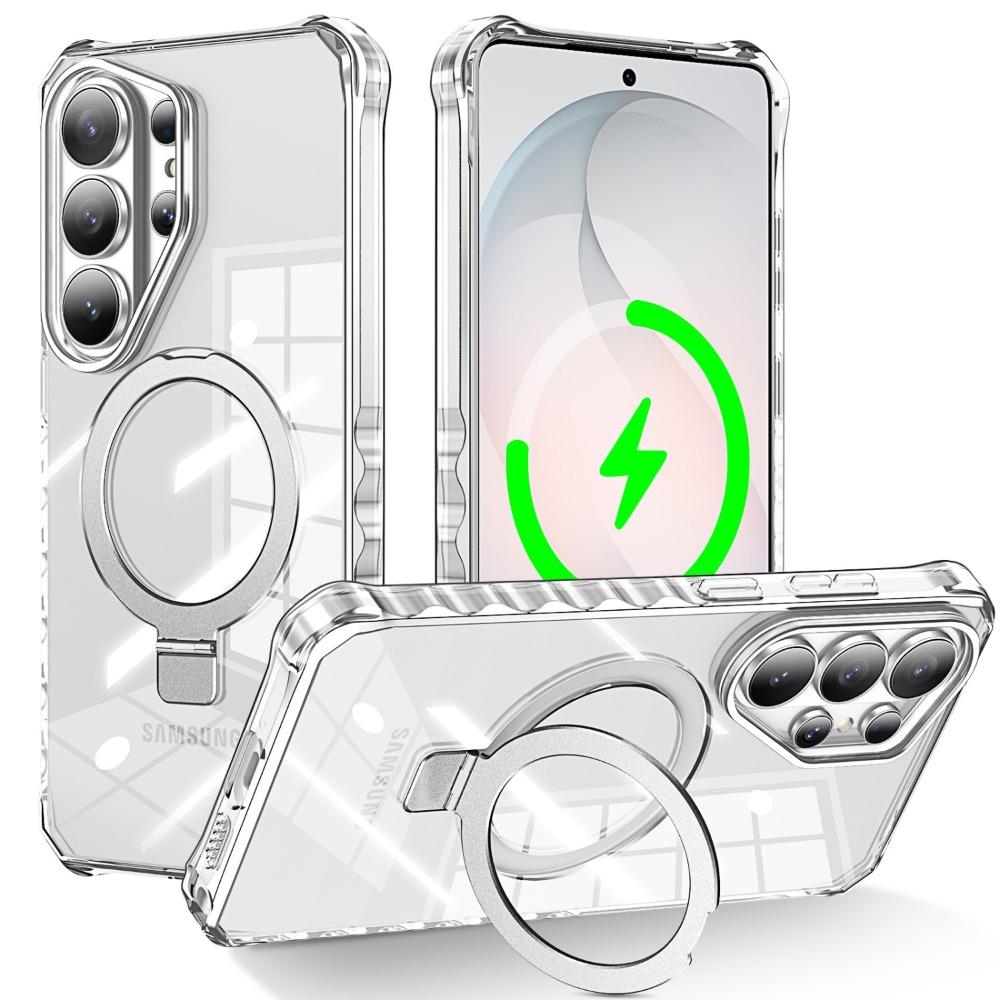 High Quality PC+TPU Magnetic 360°Rotating Ring Holder Case For Samsung Galaxy S26 S25 S24Ultra Plus For MagSafe Shockproof Cover