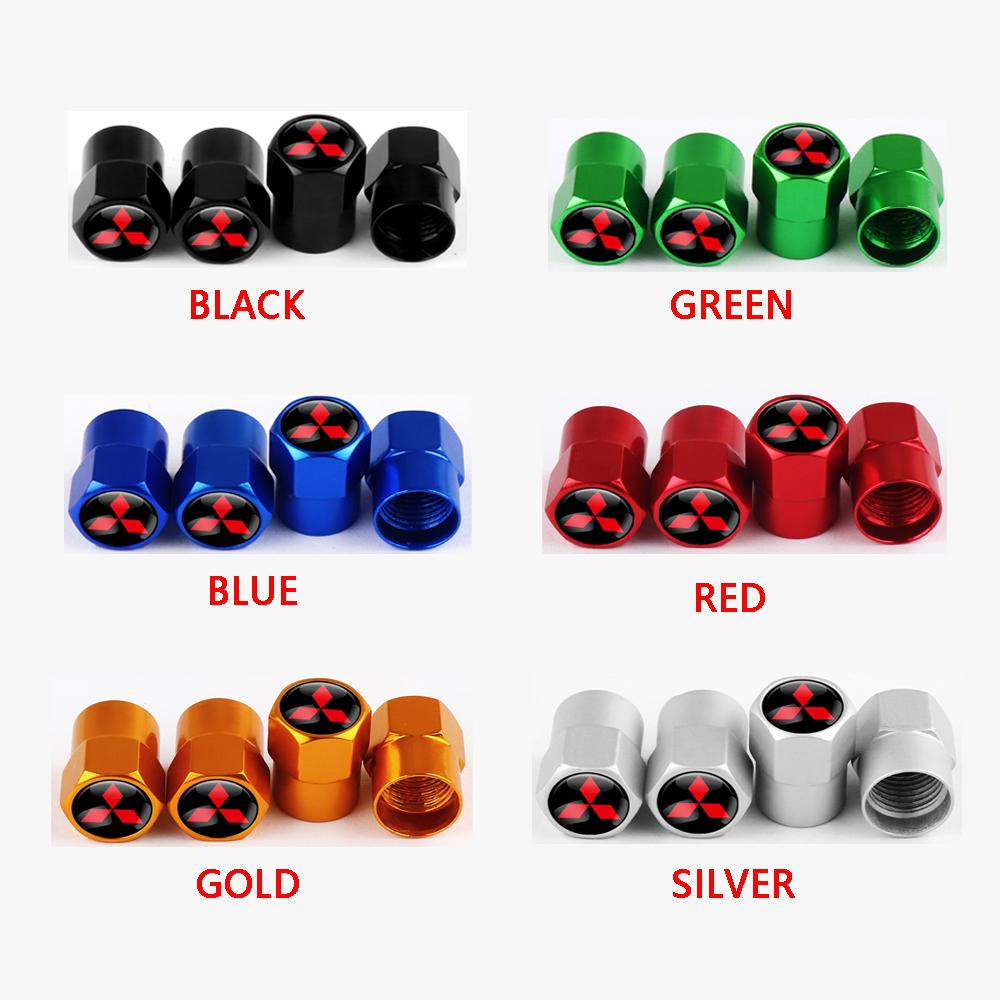 4Pcs Car Tire Valve Cap Tyre Stem Air Caps Auto Accessories For Mitsubishi 9 Ralliart EX L200 Colt Outlander Pajero Lancer Cross