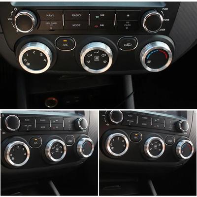Air Conditioning Knob Cover for KIA K3 2015-2018 Aluminum Alloy A/C Engine Button Outer Ring Cover Accessories