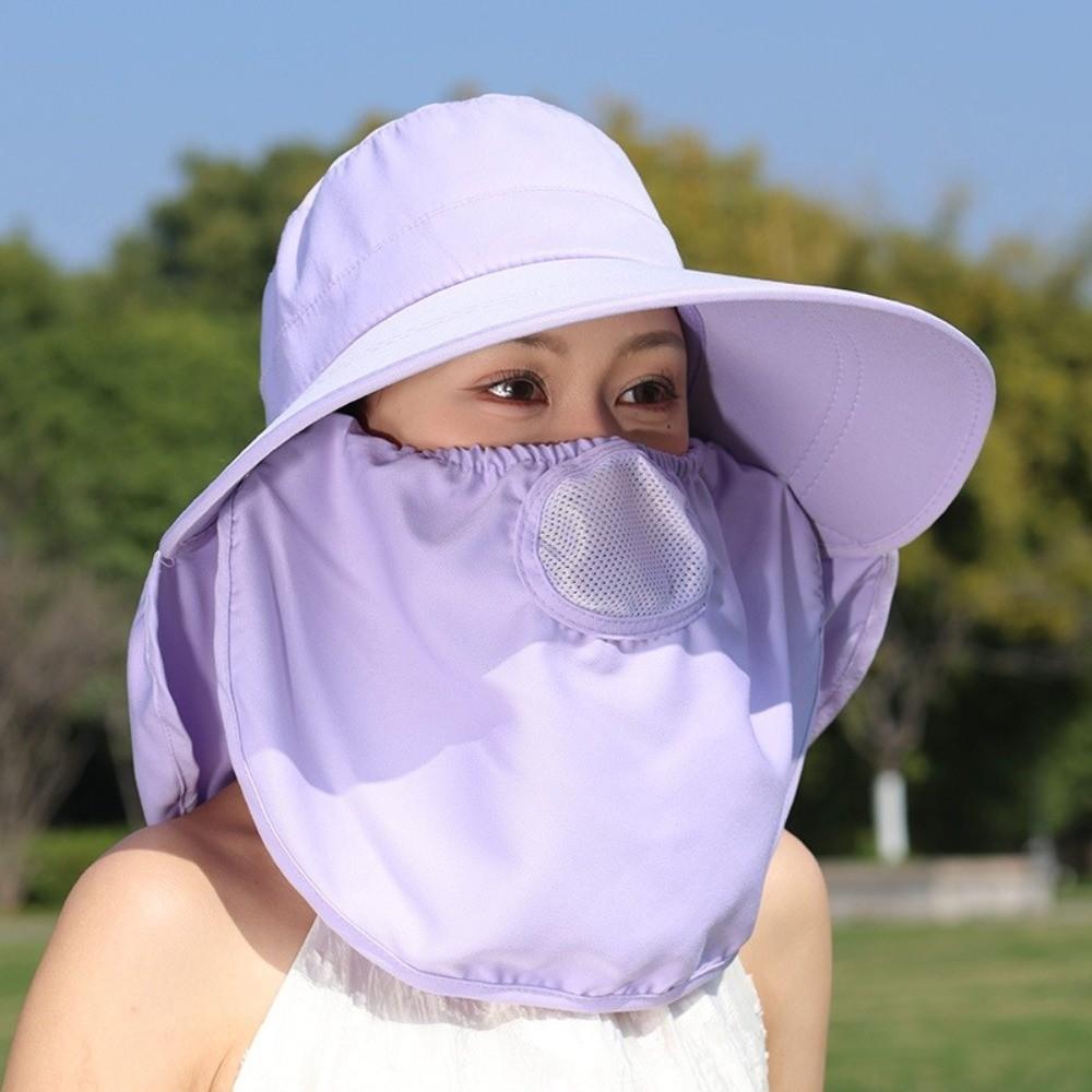 Wide Brim Sunscreen Sun Hat Lightweight Neck Flap Hat Visor Cap Picking Tea Hat  Outdoor Activities