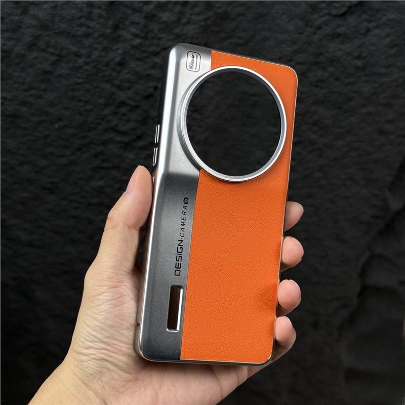 Premium Colorblock Electroplated Leather Case for Xiaomi 13 Ultra/14 Pro/15 Pro - Drop-Proof Protection