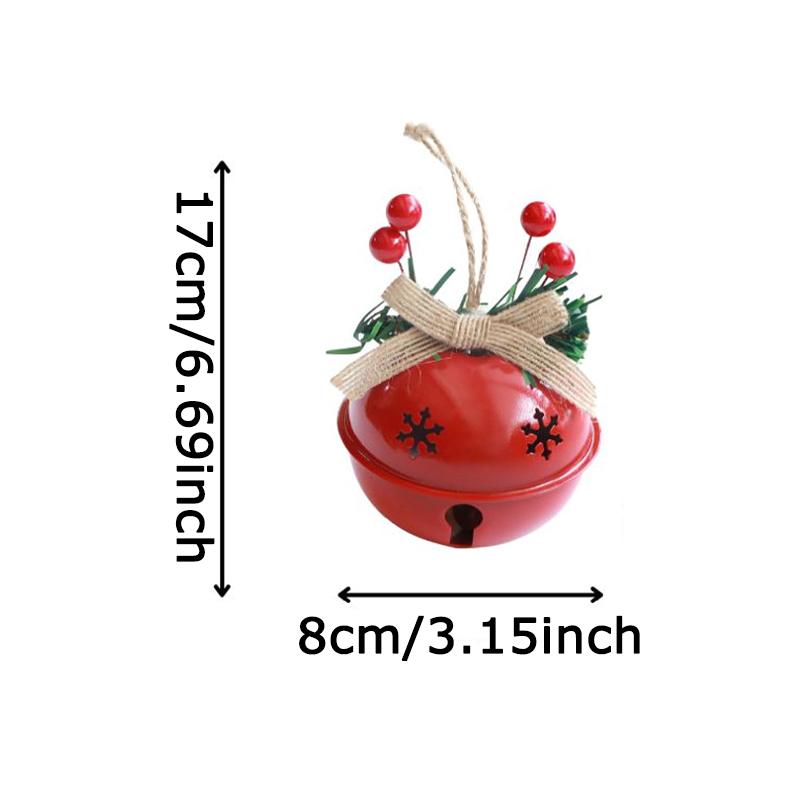 WTEMPO 4PCS Christmas 8CM Snowflake Hollow Out Bells Retro Metal Creative Bell Pendants Home Christmas Tree Decorative Hanging Large Bells