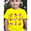 Xmas Santa Hat Capybara Graphic T Shirt Boys Girls Family Matching Soft Cotton Short Sleeve Festive Children Basic Wear Tops