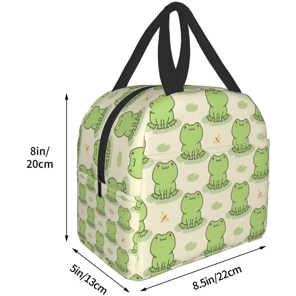 Zabawna Urocza Żaba Zwierzę Torba na Lunch Podróżne Pudełko Praca Bento Termiczna Wielokrotnego Użytku Torba Piknikowa Pudełka Izolowane Torby na Zakupy dla Kobiet Mężczyzn