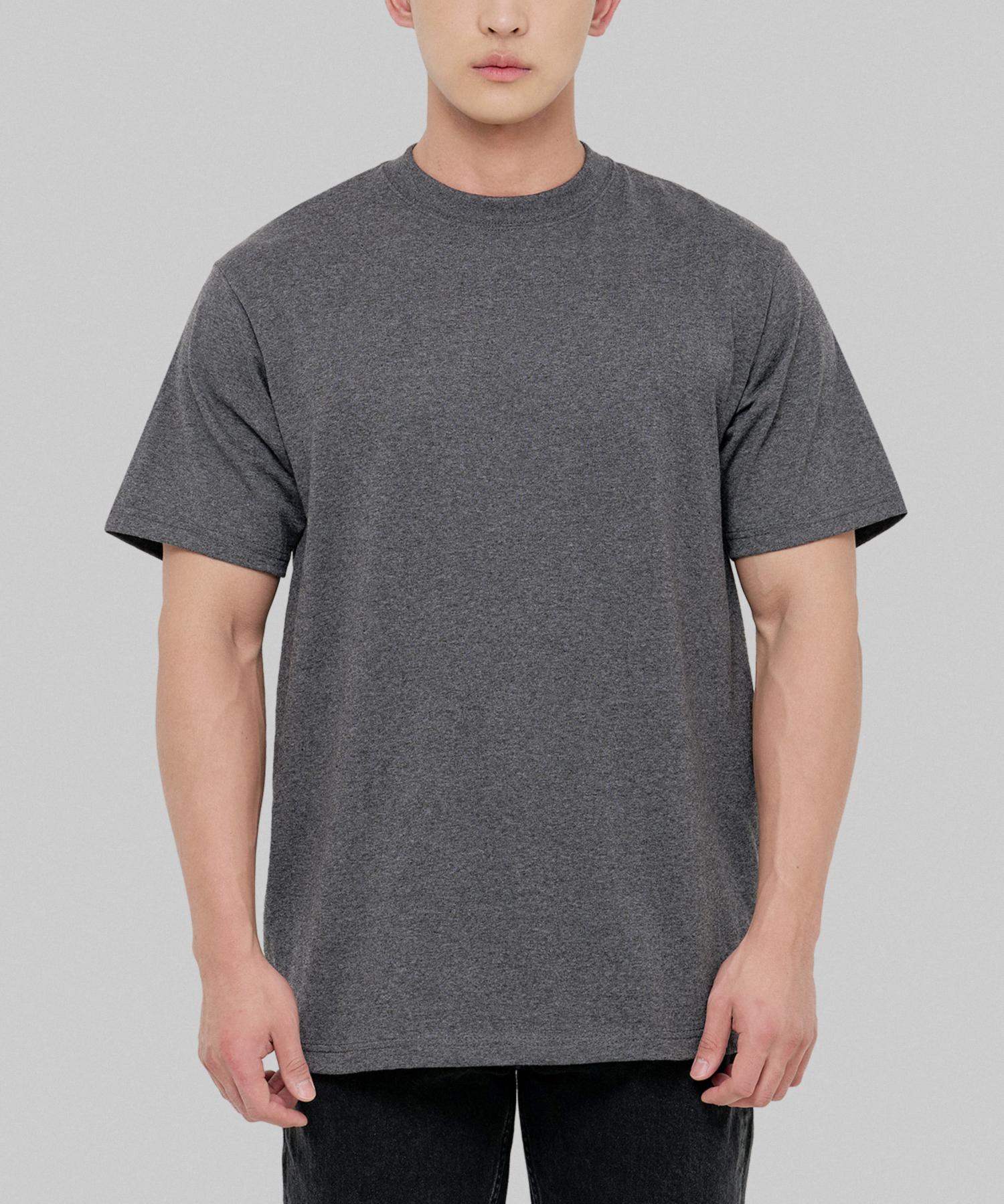 Shakawear 7.5Oz Max Heavyweight Plain Oversized Short Sleeve T-Shirt_Charcoal Gray S