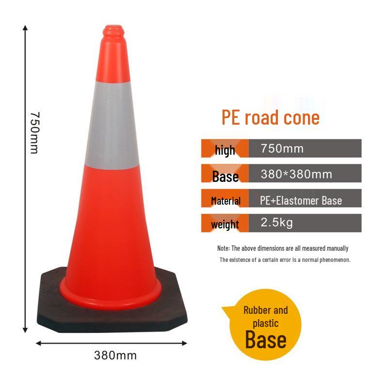 Reflective 70cm Rubber Traffic Cone - Road Safety Construction Warning Bollard