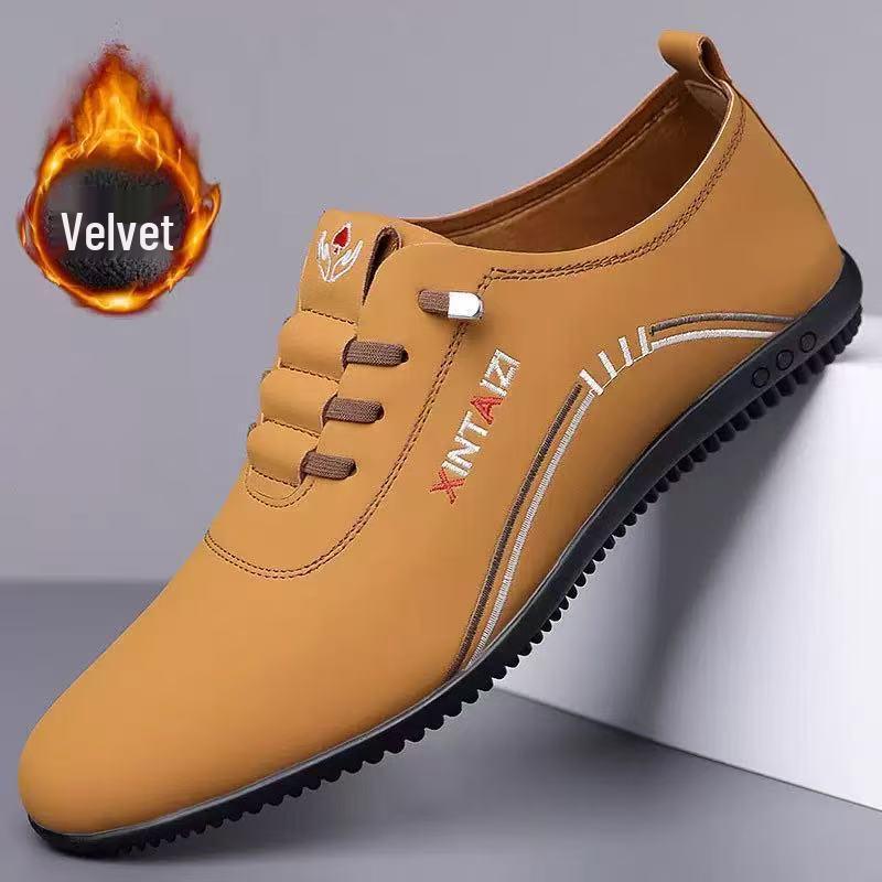 2025 Men's White Business Casual Soft Leather Slip-On Loafers