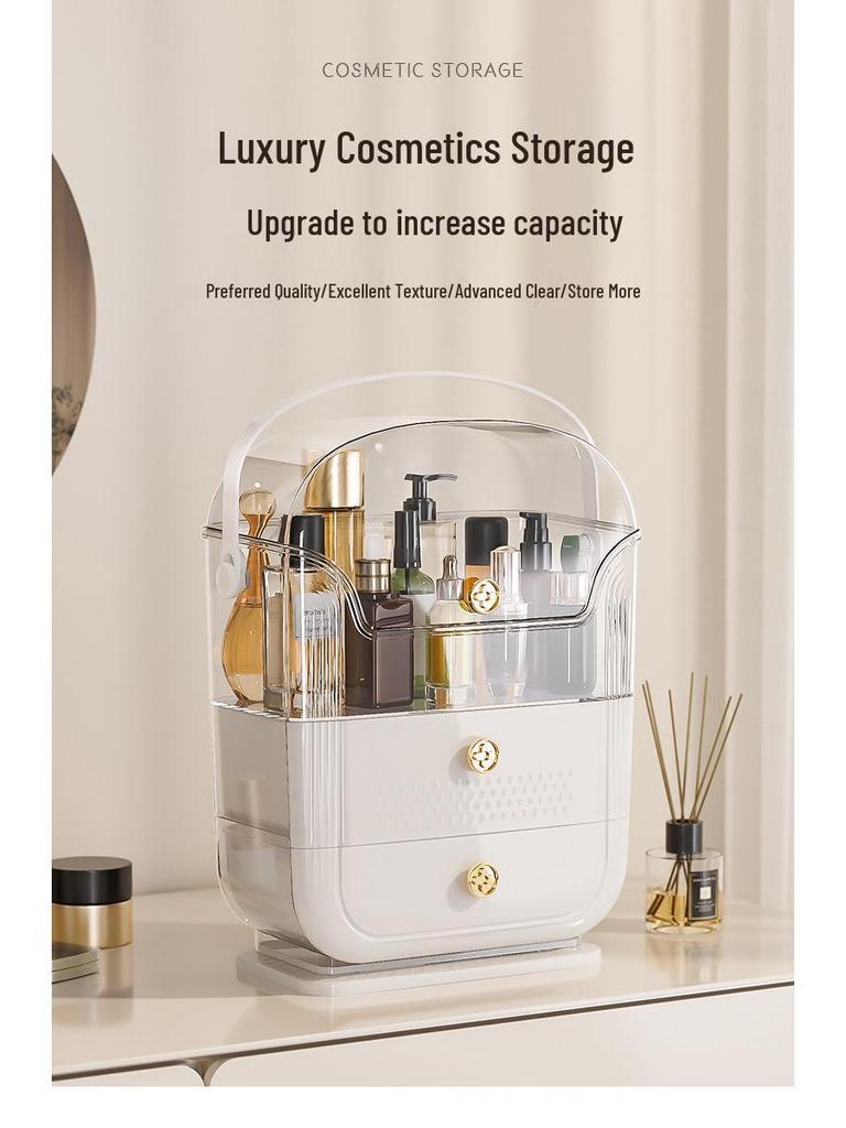 Custom Luxury Transparent Skincare Organizer Box – Large Capacity, Dustproof Design
