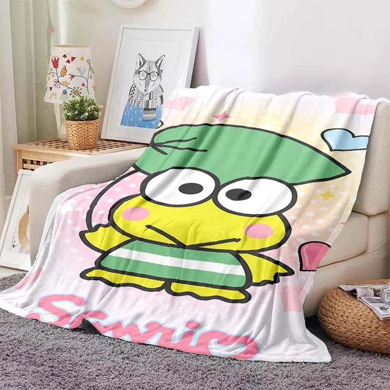 3D Printed Big -eyed Frog Card Kero Kero Keroppi Blanket Living Room Bedroom Sofa Cover Blanket Children's Nap Sleeping Blanket