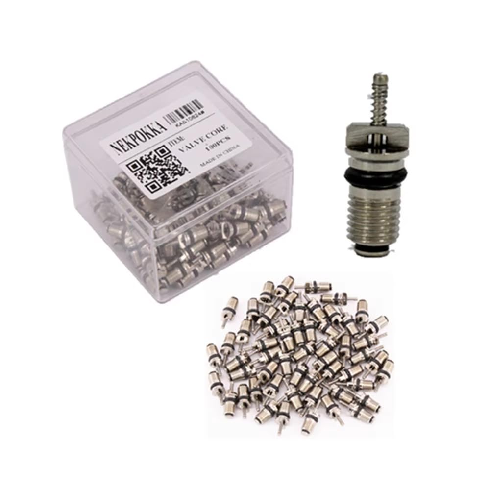 

Zmart R134a Valve Cores, 100pcs, HNBR Rubber, for Car Air Conditioning, Cutoff, Backflow, Charge, Cold/Medium