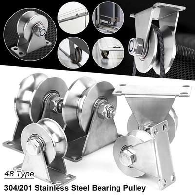 1Pcs Track Wheel Bearing Pulley U/V/H Shaped Rigid Caster New Sliding Door Rollers  Home Hardware
