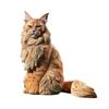 Maine Cat Figurine Lawn Ornament Compact Realistic Sculpture Resin Animal Statue for Courtyard