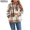 Damesmode Casual Geruite Print Lange Mouw Hoodies & Sweatshirts