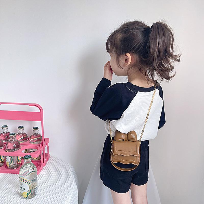 Adorable Mini Pu Shoulder Bag For Kids With Bow Design Perfect For Fashionable Girls