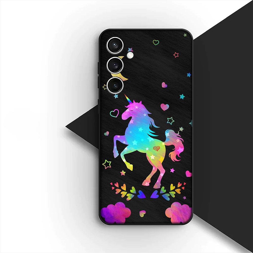 Phone Cover for Samsung Galaxy S22 S21 S20 FE Ultra Plus A07 A17 A15 A16 A25 A57 A37 Casing Soft Case Unicorn Horse Wallpaper