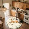 Laufendes Reh,Runder Teppich,Teppich für Wohnzimmer Schlafzimmer Sofa Spielzimmer Dekor,Rutschfeste Fußmatte