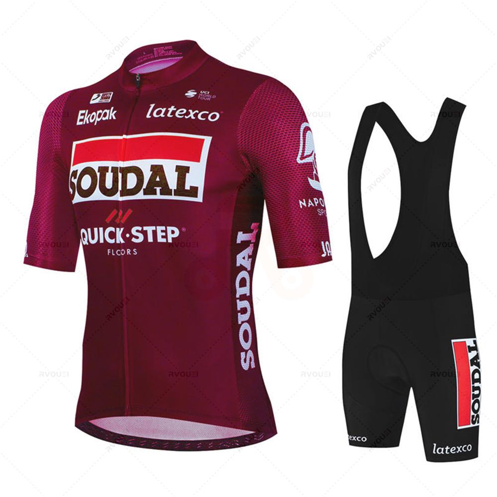 

Soudal Quick Step Team Cycling Jersey Set Summer Bicycle Breathable Men s MTB Bike Clothing Maillot Ropa Ciclismo Uniform Suit XXL