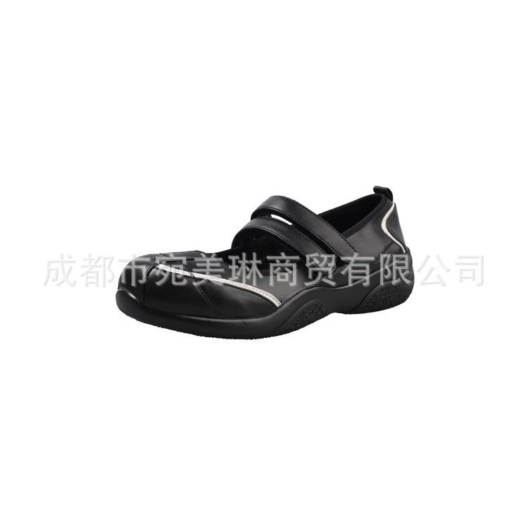 Round head muffin bottom leather sports shoes women's 2025 spring and autumn new Velcro color matching platform casual moral training shoes