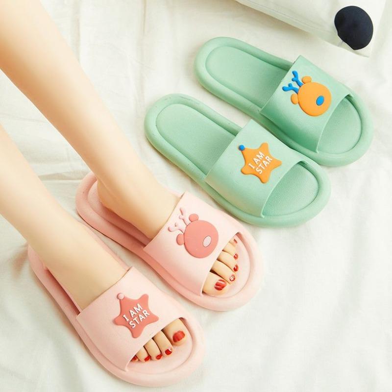 Slippers Summer Indoor Couple Slippers Cute Non-slip Bathroom Bath Sandals